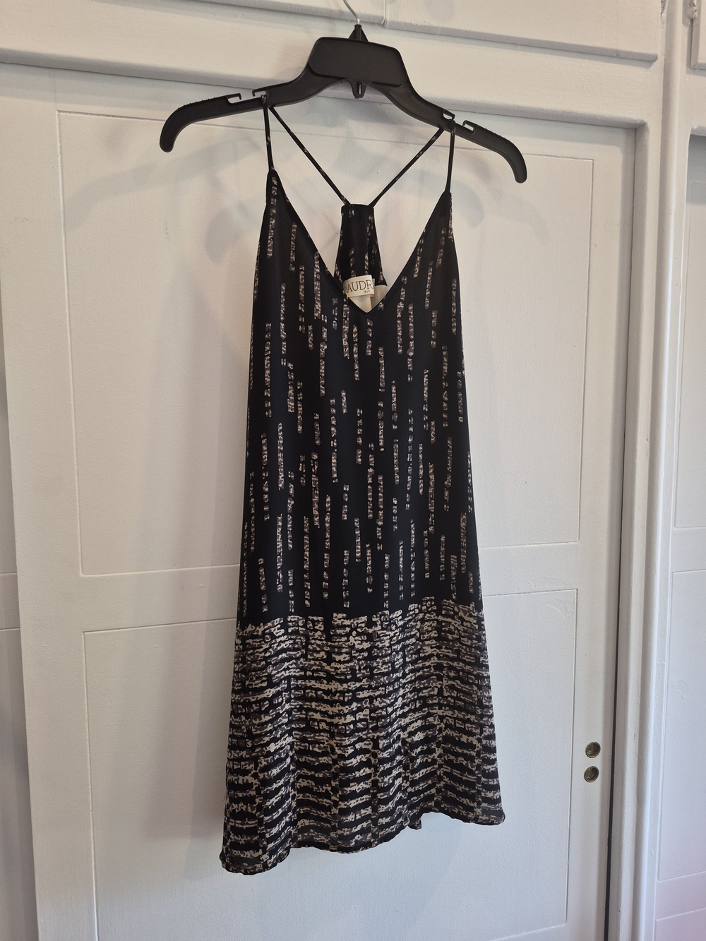 Audrey 3+1 Black and Gold Mini Slip Dress - Picture 1 of 2
